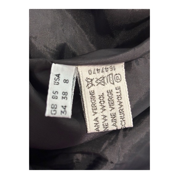 Vtg Genny Wool Blazer Jacket Womens 8 Black Open Front Designer Lined Made Italy - Picture 10 of 11